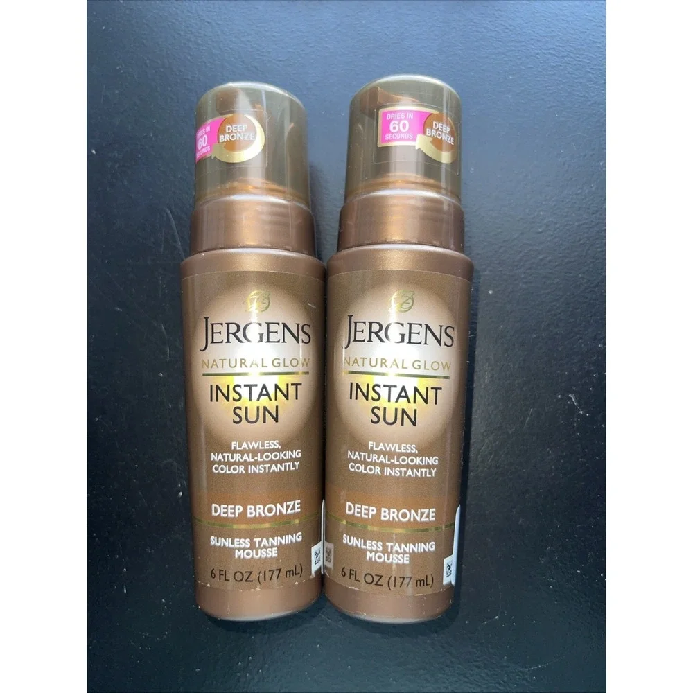 Jergens Natural‎ Glow Instant Sun Sunless Tanning Mousse Deep Bronze 6 fl oz 2PK